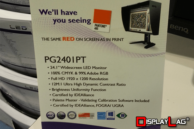 The spec sheet for the BenQ PG2401PT monitor. 