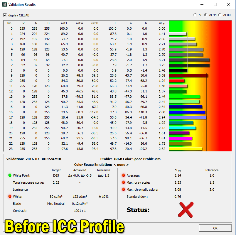 ASUS VG245H Before ICC Profile